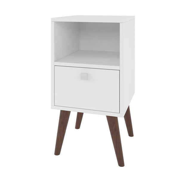 Manhattan Comfort Abisko Mid-Century Modern End Table White 1AMC129
