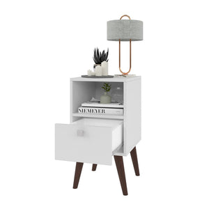 Manhattan Comfort Abisko Mid-Century Modern End Table White 1AMC129
