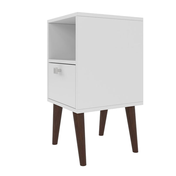 Manhattan Comfort Abisko Mid-Century Modern End Table White 1AMC129