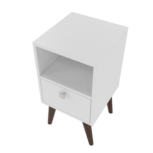 Manhattan Comfort Abisko Mid-Century Modern End Table White 1AMC129