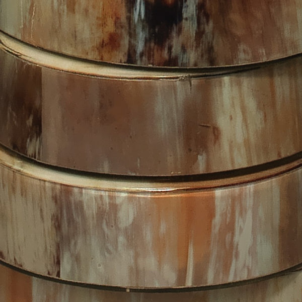 Stacked Faux Horn Ring Floor Lamp with Hemp Drum Shade for Lodge Living Rooms
