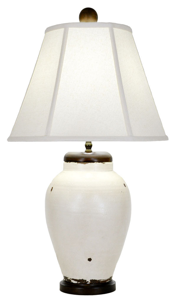 Zeugma Zg021 White Pottery Lamp - Elegant Lighting Solution For Home Décor, Modern Design & Versatile Style   Zg021 White  With E/16 Low Shade