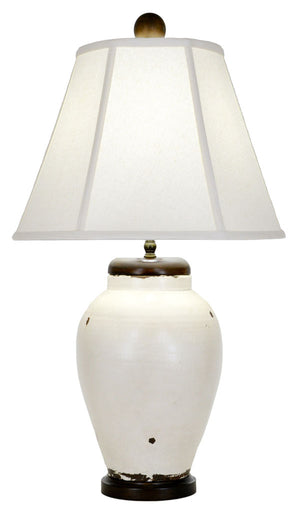 Zeugma Zg021 White Pottery Lamp - Elegant Lighting Solution For Home Décor, Modern Design & Versatile Style   Zg021 White  With E/16 Low Shade