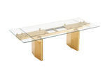 VIG Furniture Modrest Nassim - Glam Glass Extendable Dining Table VGZA-T105-S-GLD