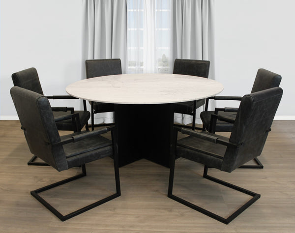 Moti Terra 60" Marble Top Round Dining Table 82002005