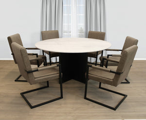 Moti Terra 60" Marble Top Round Dining Table 82002005