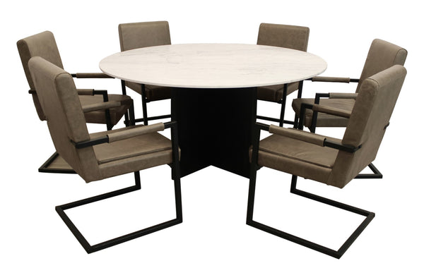 Moti Terra 60" Marble Top Round Dining Table 82002005