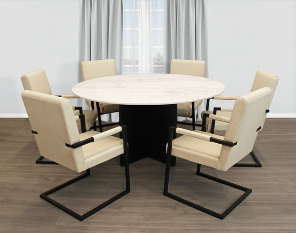 Moti Terra 60" Marble Top Round Dining Table 82002005