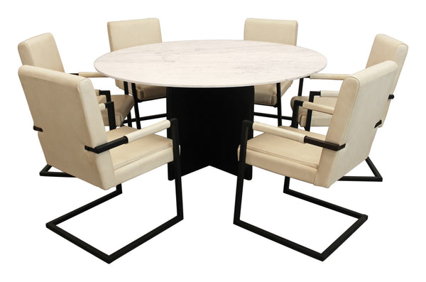 Moti Terra 60" Marble Top Round Dining Table 82002005