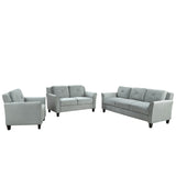 English Elm Button Tufted 3 Piece Chair Loveseat Sofa Set