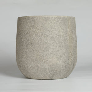 English Elm Round Concrete Style Planter Duo Handcrafted Magnesium Oxide Pots for Patio Garden W347P449373