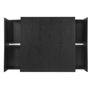English Elm 33.25" Square Storage Coffee Table Four Drawer Matte Mdf Living Room Centerpiece Black N735P422508B