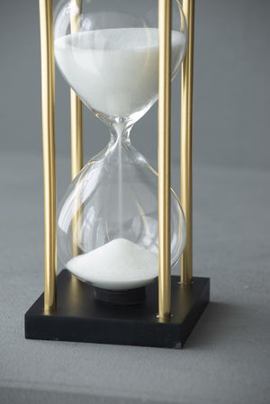 English Elm Set Of 2 Spellman Hourglasses - Elegant 15-Minute Timers With Black & Brass Frame For Home Decor W2078P278790-GIGA