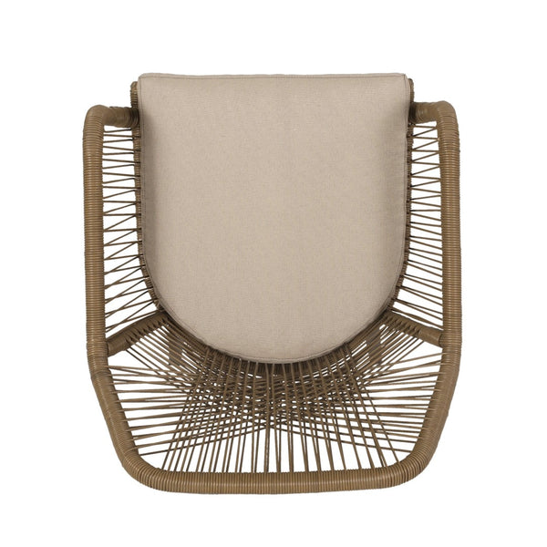 English Elm Outdoor Wicker Patio Chairs Set of 2 with Iron Frame for Deck or Garden Lounging N769P334783A