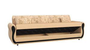 English Elm PrimeNest Averna Collection Upholstered Convertible Sofabed with Storage Chenille Comfort, Space-Saving Design Beige B030P286552