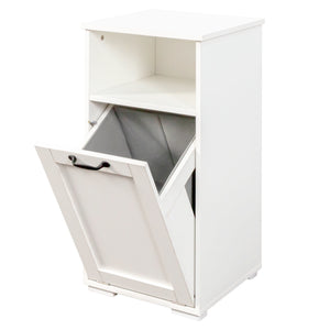 English Elm Laundry Cabinet with Removable Liner Bag, Slim Divided Storage for Dorms & Apartments, Open Shelf Organizer W331P365071