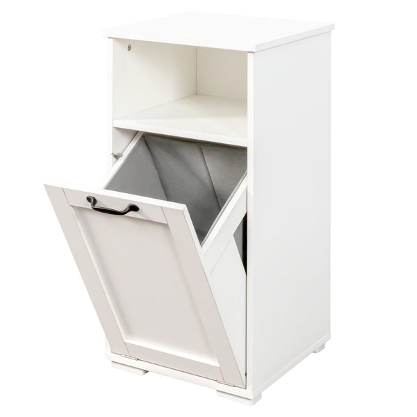 English Elm Laundry Cabinet with Removable Liner Bag, Slim Divided Storage for Dorms & Apartments, Open Shelf Organizer W331P365071