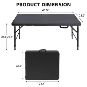 English Elm 4ft Folding Plastic Utility Tables Set of Two Adjustable Height Portable Outdoor Party W1408P447135