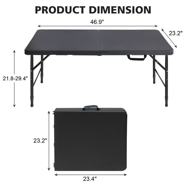 English Elm 4ft Folding Plastic Utility Tables Set of Two Adjustable Height Portable Outdoor Party W1408P447135