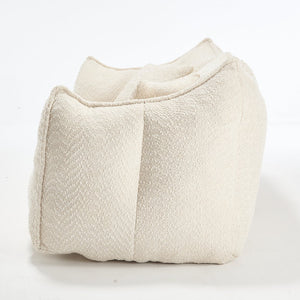 English Elm Soft Plush Foam Beanbag Chair for Two People, Square Recliner Sofa With Superfiber Comfort Embrace Beige W1996P252271