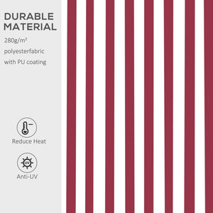 English Elm Outsunny 10' X 8' Retractable Awning - Stylish Wine Red Stripes, Uv Protection, Easy Manual Crank System W2225P174237-GIGA