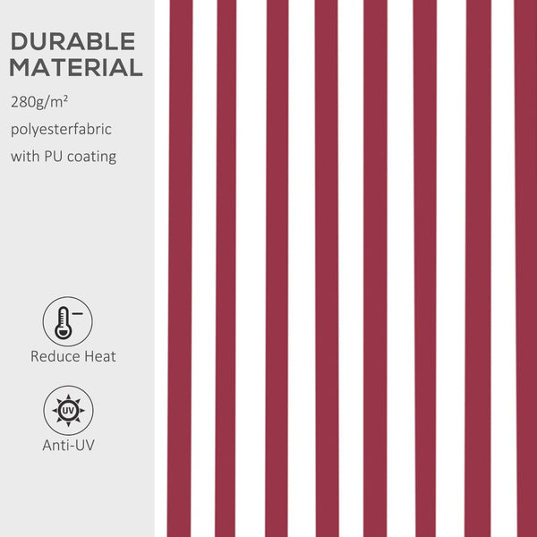 English Elm Outsunny 10' X 8' Retractable Awning - Stylish Wine Red Stripes, Uv Protection, Easy Manual Crank System W2225P174237-GIGA