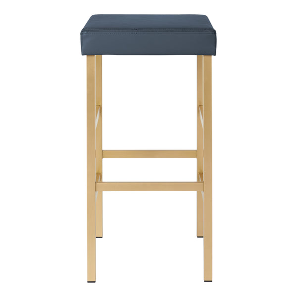 OSP Home Furnishings 30" Gold Backless Stool Blue