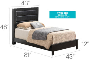 English Elm Stylish Transitional Twin Bed In Black - Modern Design For Kids' Rooms, Guest Spaces & Apartments B078S00248-GIGA
