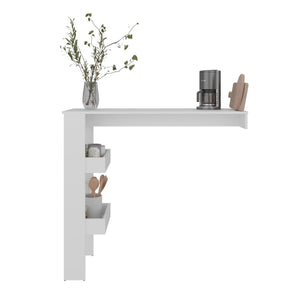 English Elm Othello Minimalist White Kitchen Table with Open Shelving for Modern Home Dining B092P439896