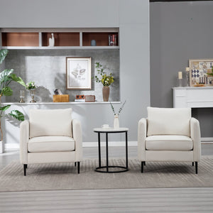 English Elm Accent Velvet Armchair Mid-century Modern Plush Seat with Metal Legs for Any Room W3244P327103