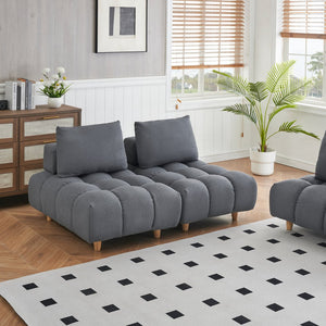 English Elm 90 Teddy Sofa 90in Plush Apartment-Ready 3-Seater with Solid Wood Legs, Sponge Cushions, Cozy Appeal Gray W1658S00070