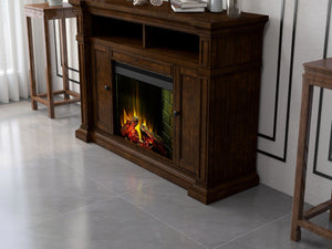 English Elm Berkshire Wood Panel Fireplace Console with Enclosed Storage for Tvs up to 65 Inches B108P481207