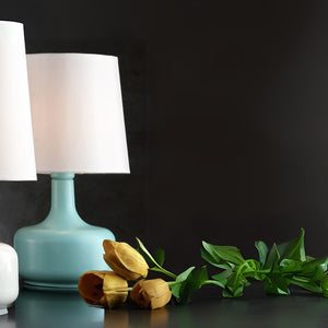 English Elm 17.25" Cheru Modern Mid-Century Touch Table Lamp – Powdered Metal Finish, 3-Way Touch-On, Sleek Decor Green B072116250