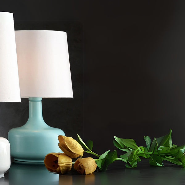 English Elm 17.25" Cheru Modern Mid-Century Touch Table Lamp – Powdered Metal Finish, 3-Way Touch-On, Sleek Decor Green B072116250