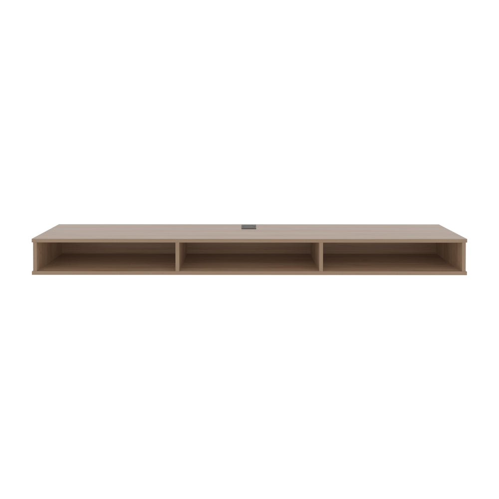English Elm Luft 71" Wide Floating TV Stand with 3 Open Shelves, Cable Management, Modern Oak MDF Console69 B070P286448