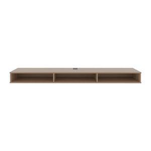 English Elm Luft 71" Wide Floating TV Stand with 3 Open Shelves, Cable Management, Modern Oak MDF Console69 B070P286448
