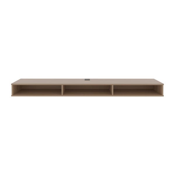 English Elm Luft 71" Wide Floating TV Stand with 3 Open Shelves, Cable Management, Modern Oak MDF Console69 B070P286448