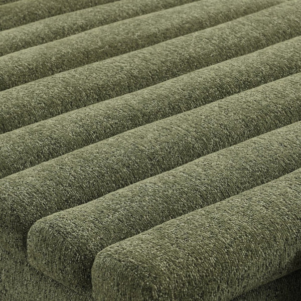 English Elm 106" Modular L-shaped Sectional Chenille Sofa Sculptural Low Profile Living Room Couch Green W1413S00126