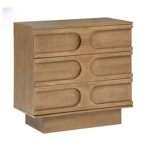 English Elm Modern Rubberwood Sideboard with Carved Oval Drawer Fronts Sand Washed Oak Finish B011P474820