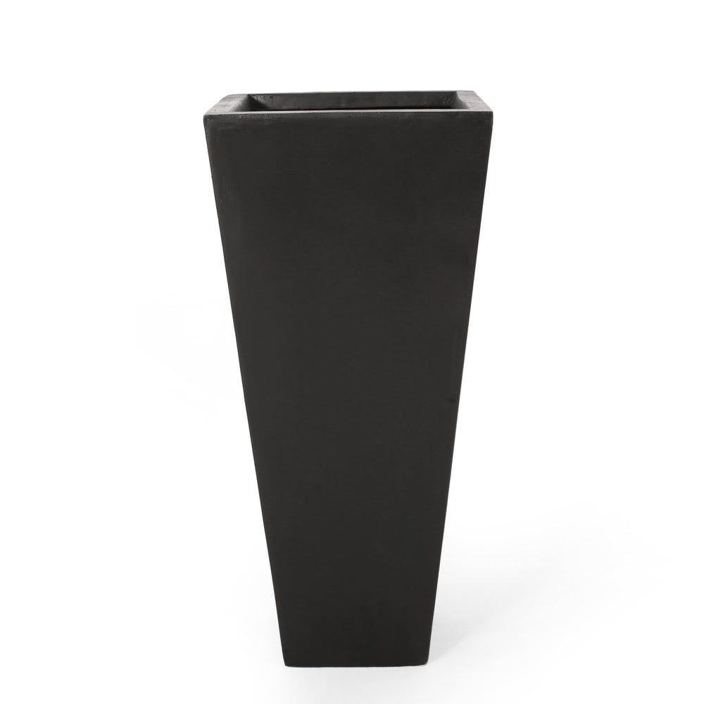 English Elm Christopher Knight Home® - ELLA Black Tapered Planter 13in x 28.5in - Lightweight Magnesium Oxide Concrete, Durable Outdoor Accent 69575.00BLK