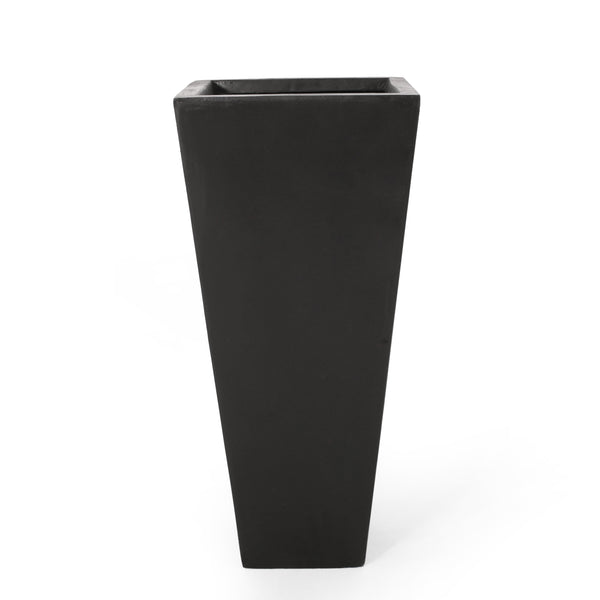 English Elm Christopher Knight Home® - ELLA Black Tapered Planter 13in x 28.5in - Lightweight Magnesium Oxide Concrete, Durable Outdoor Accent 69575.00BLK