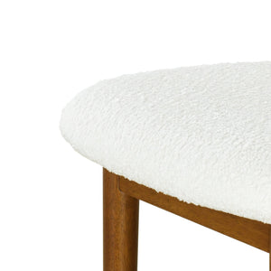 English Elm Christopher Knight Home® - Renee Mid-Height Upholstered Barstool with Cloud-Top Backrest and Stain-Resistant Fabric, Set of 2 Walnut,White N775P277442W