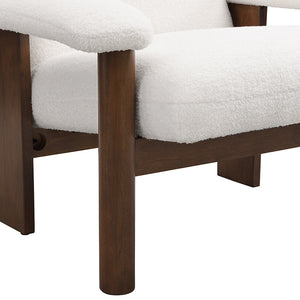 English Elm U-Can Mid Century Modern Accent Chair with Ottoman, Plush Upholstered Lounge Set, Solid Wood Frame, Cozy Armrests and Durable Cushioning for Living Room Comfort N724P261932K