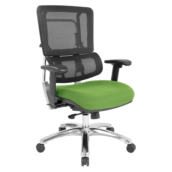 OSP Home Furnishings Vertical Mesh Back Ergonomic Manager Office Chair with Lumbar Support and Adjustable Arms Green 99662C-6