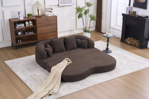 English Elm (old Sku W2231p392100) Chenille Sleeper Sofa Foldable Convertible Loveseat with Four Pillows Brown W2231P466739