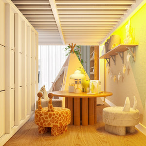 English Elm Twin Metal Low Loft Bed with Storage Stairs Fabric Drawers and Built-in Lights Light White W5305S00044