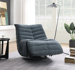 English Elm Talmon Shadow Chenille Glider Recliner with Swivel, Dark Gray Plush Foam Seat, 360° Swivel & Recline B2726P245870