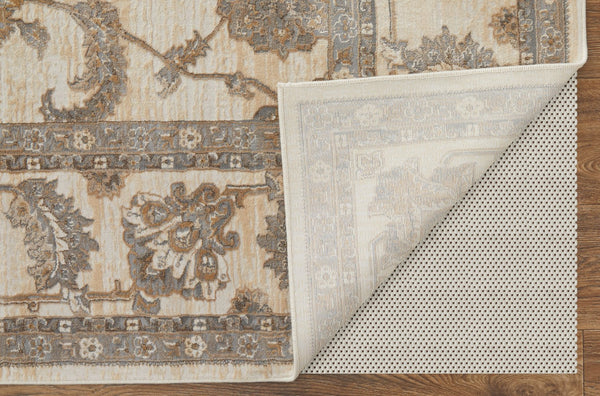 Feizy Rugs Celene Vintage-inspired Floral Rug - Elegant Neutral Palette, Power Loomed For Timeless Style Tan,Ivory,Brown Viscose,Polyester Cel39kzfbgegrye70