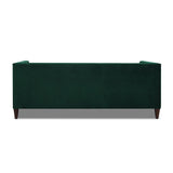 English Elm Jack 84" Modern Tuxedo Tufted Sofa, Evergreen Velvet