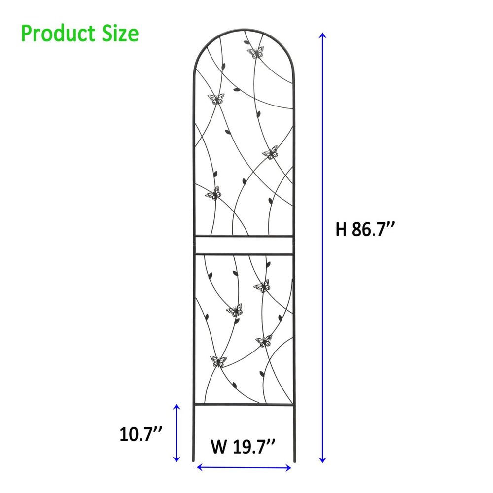 English Elm 4 Pack Powder-coated Metal Garden Trellis Panels Rustproof Climbing Plant Support Outdoor W1586P268062